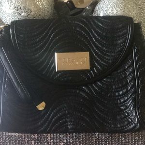 Versace Perfumes Black leather clutch